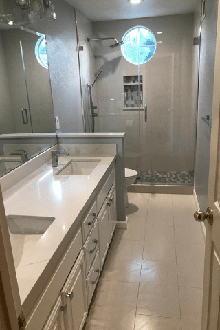 Full bathroom remodeling, tile, granite and stone installations