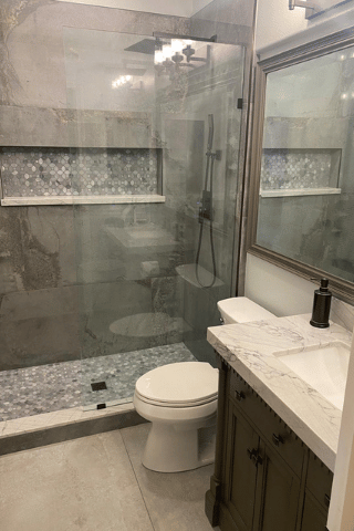 Full bathroom remodeling, tile, granite and stone installations