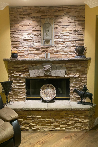 Fireplace, tile, stone and granite installations