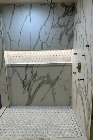 Full bathroom remodeling, tile, granite and stone installations