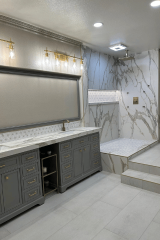 Full bathroom remodeling, tile, granite and stone installations